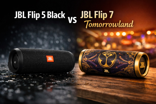 JBL Flip 5 Black vs JBL Flip 7 Tomorrowland
