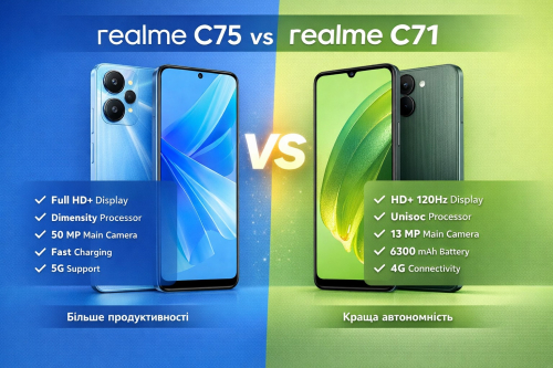 Порівняння realme C75 і realme C71