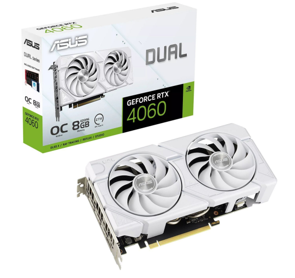 Огляд товару : Відеокарта ASUS GeForce RTX4060 8Gb DUAL OC WHITE EVO (DUAL-RTX4060-O8G-EVO-WHITE)