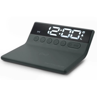 Настільний годинник Muse з бездротовою зарядкою телефону (M-168 WI)