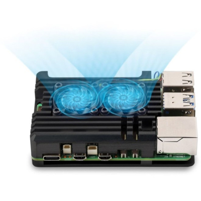 Корпус для Мікро ПК KUONGSHUN for Raspberry Pi 5 Alu 2 fans (RA787)