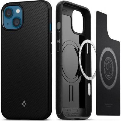 Чохол до мобільного телефона Spigen Spigen Apple iPhone 13 Mag Armor, Matte Black (ACS03546)