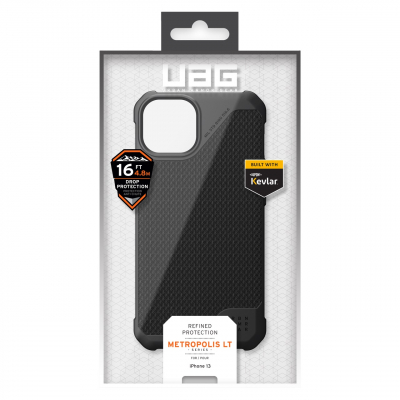 Чохол до моб. телефона Uag Apple Iphone 13 Metropolis LT, Kevlar BLACK (11317O113940)
