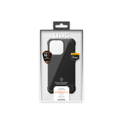 Чохол до моб. телефона Uag Apple Iphone 13 Pro Metropolis LT, Kevlar BLACK (11315O113940)
