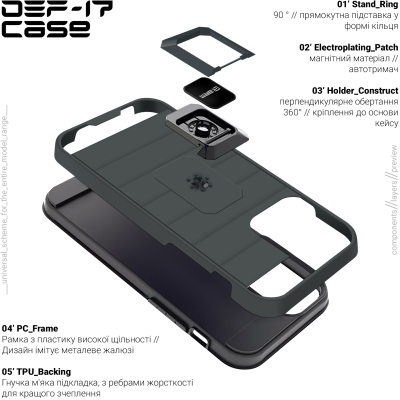 Чохол до моб. телефона Armorstandart DEF17 case Apple iPhone 13 Pro Max Black (ARM61342)
