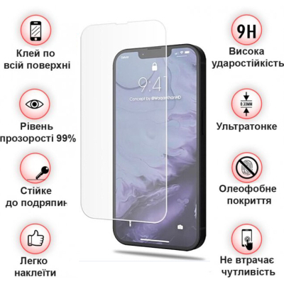 Скло захисне BeCover Apple iPhone 14 3D Crystal Clear Glass (708084)