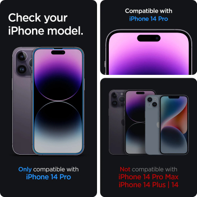 Скло захисне Spigen Apple Iphone 14 Pro Glas tR EZ Fit (2 Pack), Clear (AGL05214)