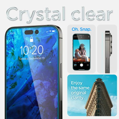 Скло захисне Spigen Apple Iphone 14 Pro Max Glas tR EZ Fit (2 Pack), Clear (AGL05202)
